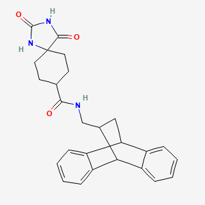 molecular formula C26H27N3O3 B7553042 2,4-dioxo-N-(15-tetracyclo[6.6.2.02,7.09,14]hexadeca-2,4,6,9,11,13-hexaenylmethyl)-1,3-diazaspiro[4.5]decane-8-carboxamide 