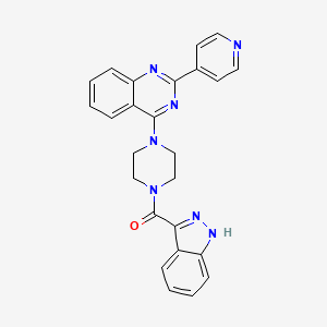 molecular formula C25H21N7O B7553067 1H-indazol-3-yl-[4-(2-pyridin-4-ylquinazolin-4-yl)piperazin-1-yl]methanone 