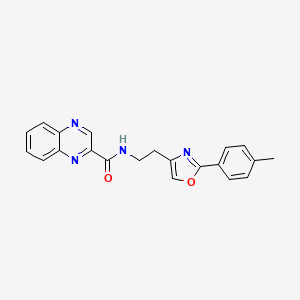molecular formula C21H18N4O2 B7553100 N-[2-[2-(4-methylphenyl)-1,3-oxazol-4-yl]ethyl]quinoxaline-2-carboxamide 
