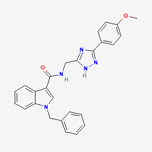 molecular formula C26H23N5O2 B7553126 1-benzyl-N-[[3-(4-methoxyphenyl)-1H-1,2,4-triazol-5-yl]methyl]indole-3-carboxamide 