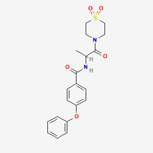 molecular formula C20H22N2O5S B7553137 N-[1-(1,1-dioxo-1,4-thiazinan-4-yl)-1-oxopropan-2-yl]-4-phenoxybenzamide 