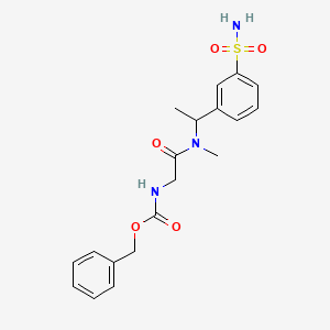 molecular formula C19H23N3O5S B7553144 benzyl N-[2-[methyl-[1-(3-sulfamoylphenyl)ethyl]amino]-2-oxoethyl]carbamate 