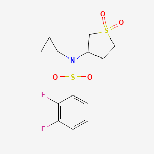 molecular formula C13H15F2NO4S2 B7553161 N-cyclopropyl-N-(1,1-dioxothiolan-3-yl)-2,3-difluorobenzenesulfonamide 