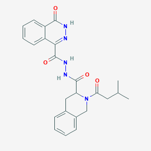 molecular formula C24H25N5O4 B7553173 N'-[2-(3-methylbutanoyl)-3,4-dihydro-1H-isoquinoline-3-carbonyl]-4-oxo-3H-phthalazine-1-carbohydrazide 