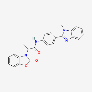 molecular formula C24H20N4O3 B7553177 N-[4-(1-methylbenzimidazol-2-yl)phenyl]-2-(2-oxo-1,3-benzoxazol-3-yl)propanamide 