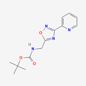 molecular formula C13H16N4O3 B7553188 [3-(2-Pyridyl)-1,2,4-oxadiazole-5-ylmethyl]carbamic acid tert-butyl ester 