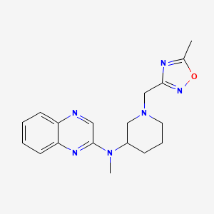 molecular formula C18H22N6O B7553230 N-methyl-N-[1-[(5-methyl-1,2,4-oxadiazol-3-yl)methyl]piperidin-3-yl]quinoxalin-2-amine 