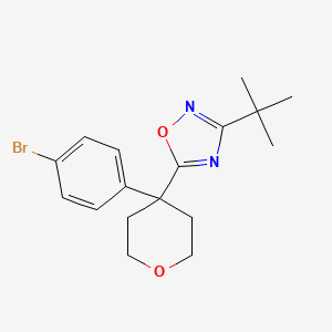 molecular formula C17H21BrN2O2 B7553281 5-[4-(4-Bromophenyl)oxan-4-yl]-3-tert-butyl-1,2,4-oxadiazole 