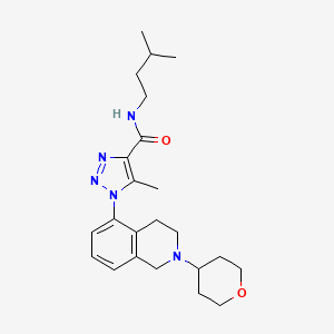 molecular formula C23H33N5O2 B7553282 5-methyl-N-(3-methylbutyl)-1-[2-(oxan-4-yl)-3,4-dihydro-1H-isoquinolin-5-yl]triazole-4-carboxamide 
