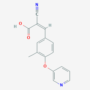 molecular formula C16H12N2O3 B7553303 (Z)-2-cyano-3-(3-methyl-4-pyridin-3-yloxyphenyl)prop-2-enoic acid 