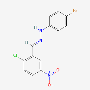 molecular formula C13H9BrClN3O2 B7553341 4-bromo-N-[(E)-(2-chloro-5-nitrophenyl)methylideneamino]aniline 
