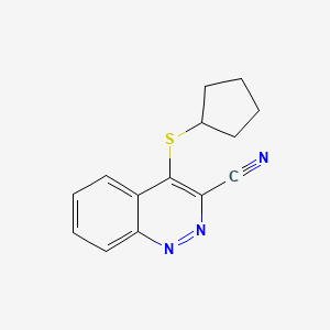 molecular formula C14H13N3S B7553359 4-Cyclopentylsulfanylcinnoline-3-carbonitrile 