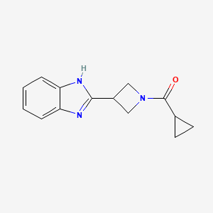 molecular formula C14H15N3O B7553361 [3-(1H-benzimidazol-2-yl)azetidin-1-yl]-cyclopropylmethanone 