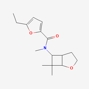 molecular formula C16H23NO3 B7553376 N-(7,7-dimethyl-2-oxabicyclo[3.2.0]heptan-6-yl)-5-ethyl-N-methylfuran-2-carboxamide 