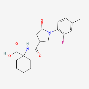 molecular formula C19H23FN2O4 B7553384 1-[[1-(2-Fluoro-4-methylphenyl)-5-oxopyrrolidine-3-carbonyl]amino]cyclohexane-1-carboxylic acid 