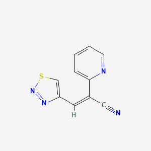 molecular formula C10H6N4S B7553418 (E)-2-pyridin-2-yl-3-(thiadiazol-4-yl)prop-2-enenitrile 