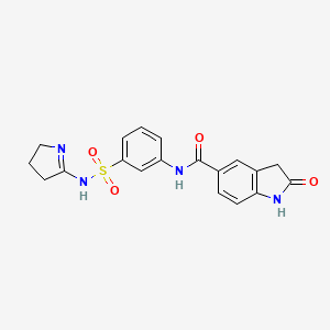 molecular formula C19H18N4O4S B7553421 N-[3-(3,4-dihydro-2H-pyrrol-5-ylsulfamoyl)phenyl]-2-oxo-1,3-dihydroindole-5-carboxamide 