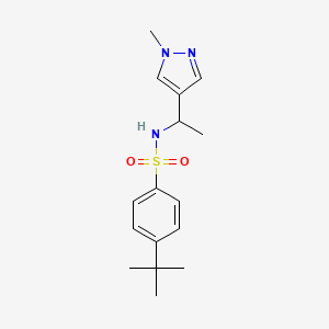 molecular formula C16H23N3O2S B7553426 4-tert-butyl-N-[1-(1-methylpyrazol-4-yl)ethyl]benzenesulfonamide 