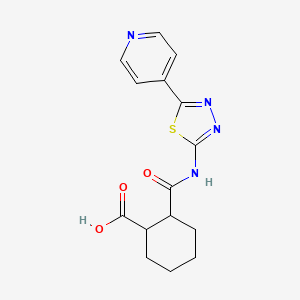 molecular formula C15H16N4O3S B7553434 2-[(5-Pyridin-4-yl-1,3,4-thiadiazol-2-yl)carbamoyl]cyclohexane-1-carboxylic acid 