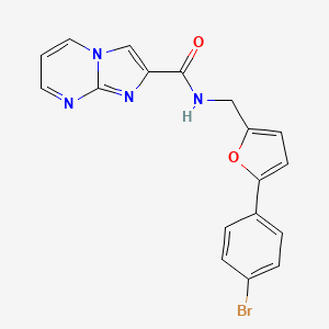 molecular formula C18H13BrN4O2 B7553442 N-[[5-(4-bromophenyl)furan-2-yl]methyl]imidazo[1,2-a]pyrimidine-2-carboxamide 