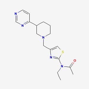 molecular formula C17H23N5OS B7553456 N-ethyl-N-[4-[(3-pyrimidin-4-ylpiperidin-1-yl)methyl]-1,3-thiazol-2-yl]acetamide 