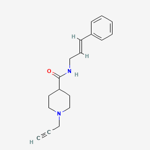 molecular formula C18H22N2O B7553473 N-(3-phenylprop-2-en-1-yl)-1-(prop-2-yn-1-yl)piperidine-4-carboxamide 