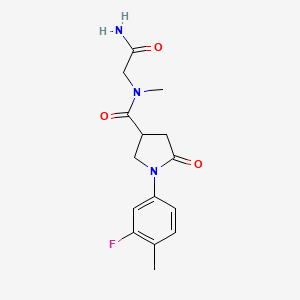 molecular formula C15H18FN3O3 B7553489 N-(2-amino-2-oxoethyl)-1-(3-fluoro-4-methylphenyl)-N-methyl-5-oxopyrrolidine-3-carboxamide 