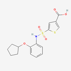 molecular formula C16H17NO5S2 B7553522 5-[(2-Cyclopentyloxyphenyl)sulfamoyl]thiophene-3-carboxylic acid 