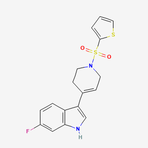 molecular formula C17H15FN2O2S2 B7553540 6-fluoro-3-(1-thiophen-2-ylsulfonyl-3,6-dihydro-2H-pyridin-4-yl)-1H-indole 
