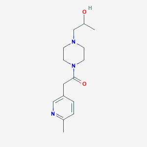 molecular formula C15H23N3O2 B7553567 1-[4-(2-Hydroxypropyl)piperazin-1-yl]-2-(6-methylpyridin-3-yl)ethanone 