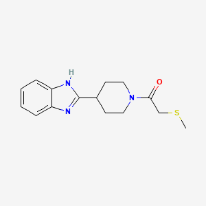 molecular formula C15H19N3OS B7553568 1-[4-(1H-benzimidazol-2-yl)piperidin-1-yl]-2-methylsulfanylethanone 