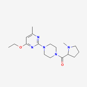 molecular formula C17H27N5O2 B7553574 [4-(4-Ethoxy-6-methylpyrimidin-2-yl)piperazin-1-yl]-(1-methylpyrrolidin-2-yl)methanone 