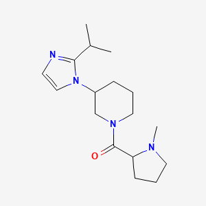 molecular formula C17H28N4O B7553638 (1-Methylpyrrolidin-2-yl)-[3-(2-propan-2-ylimidazol-1-yl)piperidin-1-yl]methanone 