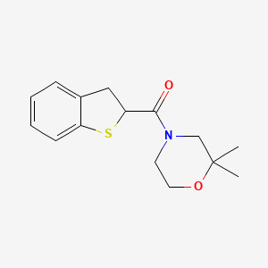 molecular formula C15H19NO2S B7553669 2,3-Dihydro-1-benzothiophen-2-yl-(2,2-dimethylmorpholin-4-yl)methanone 