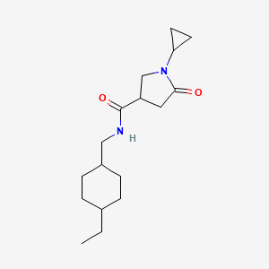 molecular formula C17H28N2O2 B7553682 1-cyclopropyl-N-[(4-ethylcyclohexyl)methyl]-5-oxopyrrolidine-3-carboxamide 