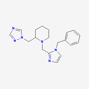 molecular formula C19H24N6 B7553684 1-[(1-Benzylimidazol-2-yl)methyl]-2-(1,2,4-triazol-1-ylmethyl)piperidine 