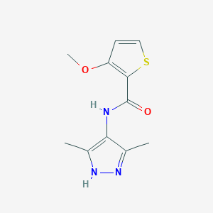 molecular formula C11H13N3O2S B7553697 N-(3,5-dimethyl-1H-pyrazol-4-yl)-3-methoxythiophene-2-carboxamide 