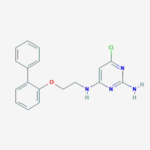 molecular formula C18H17ClN4O B7553708 6-chloro-4-N-[2-(2-phenylphenoxy)ethyl]pyrimidine-2,4-diamine 