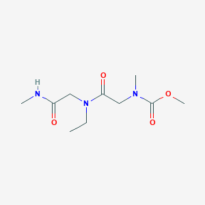 molecular formula C10H19N3O4 B7553711 methyl N-[2-[ethyl-[2-(methylamino)-2-oxoethyl]amino]-2-oxoethyl]-N-methylcarbamate 