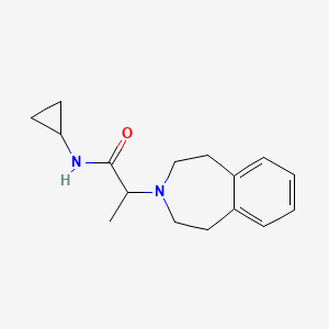 molecular formula C16H22N2O B7553725 N-cyclopropyl-2-(1,2,4,5-tetrahydro-3-benzazepin-3-yl)propanamide 