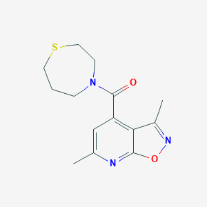 molecular formula C14H17N3O2S B7553749 (3,6-Dimethyl-[1,2]oxazolo[5,4-b]pyridin-4-yl)-(1,4-thiazepan-4-yl)methanone 