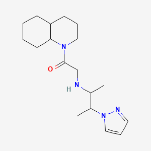 molecular formula C18H30N4O B7553767 1-(3,4,4a,5,6,7,8,8a-octahydro-2H-quinolin-1-yl)-2-(3-pyrazol-1-ylbutan-2-ylamino)ethanone 