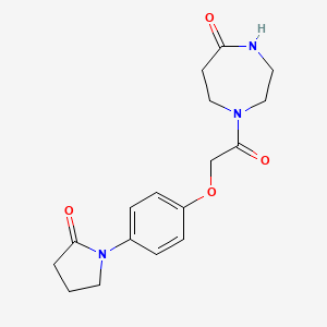 molecular formula C17H21N3O4 B7553776 1-[2-[4-(2-Oxopyrrolidin-1-yl)phenoxy]acetyl]-1,4-diazepan-5-one 
