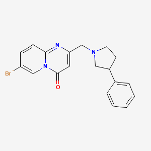 molecular formula C19H18BrN3O B7553779 7-Bromo-2-[(3-phenylpyrrolidin-1-yl)methyl]pyrido[1,2-a]pyrimidin-4-one 