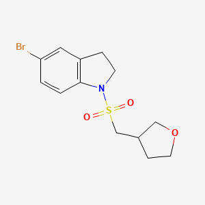 molecular formula C13H16BrNO3S B7553780 5-Bromo-1-(oxolan-3-ylmethylsulfonyl)-2,3-dihydroindole 