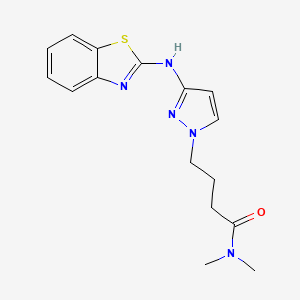 molecular formula C16H19N5OS B7553786 4-[3-(1,3-benzothiazol-2-ylamino)pyrazol-1-yl]-N,N-dimethylbutanamide 