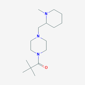 molecular formula C16H31N3O B7553807 2,2-Dimethyl-1-[4-[(1-methylpiperidin-2-yl)methyl]piperazin-1-yl]propan-1-one 