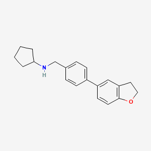 molecular formula C20H23NO B7553815 N-[[4-(2,3-dihydro-1-benzofuran-5-yl)phenyl]methyl]cyclopentanamine 
