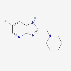 molecular formula C12H15BrN4 B7553826 6-bromo-2-(piperidin-1-ylmethyl)-1H-imidazo[4,5-b]pyridine 