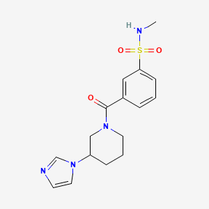 molecular formula C16H20N4O3S B7553834 3-(3-imidazol-1-ylpiperidine-1-carbonyl)-N-methylbenzenesulfonamide 